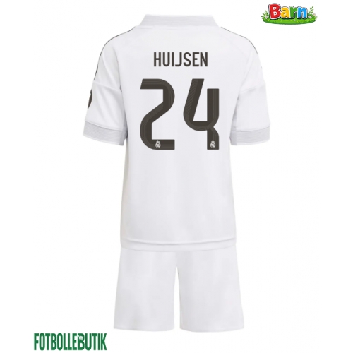 Real Madrid Dean Huijsen #24 Hemmaställ Barn 2025-26 Kortärmad (+ Korta byxor)